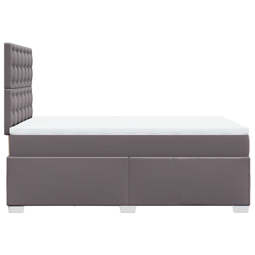 vidaXL Κρεβάτι Boxspring με Στρώμα Γκρι 120x200εκ. από Συνθετικό Δέρμα