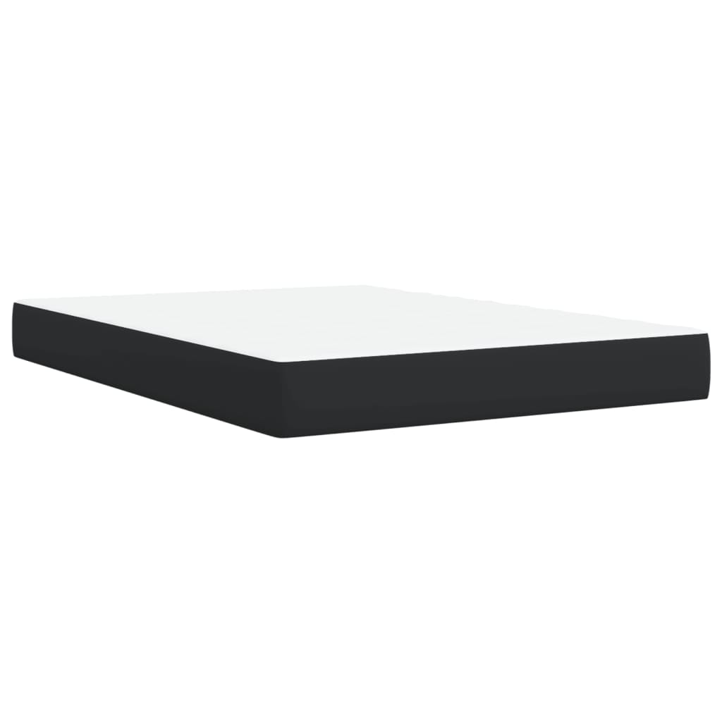vidaXL Κρεβάτι Boxspring με Στρώμα Μαύρο 160x200εκ.από Συνθετικό Δέρμα