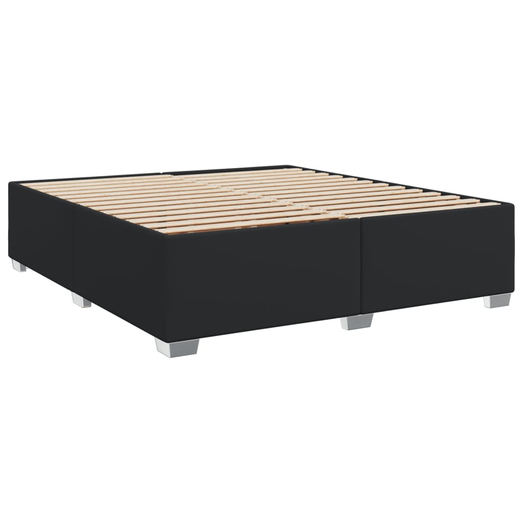 vidaXL Κρεβάτι Boxspring με Στρώμα Μαύρο 180x200εκ.από Συνθετικό Δέρμα