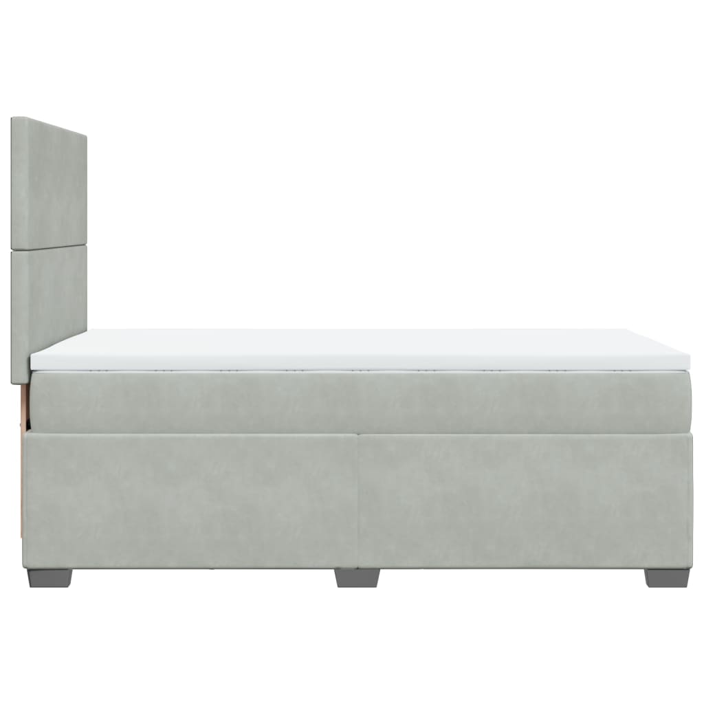 vidaXL Κρεβάτι Boxspring με Στρώμα Ανοιχτό Γκρι 80x200 εκ. Βελούδινο