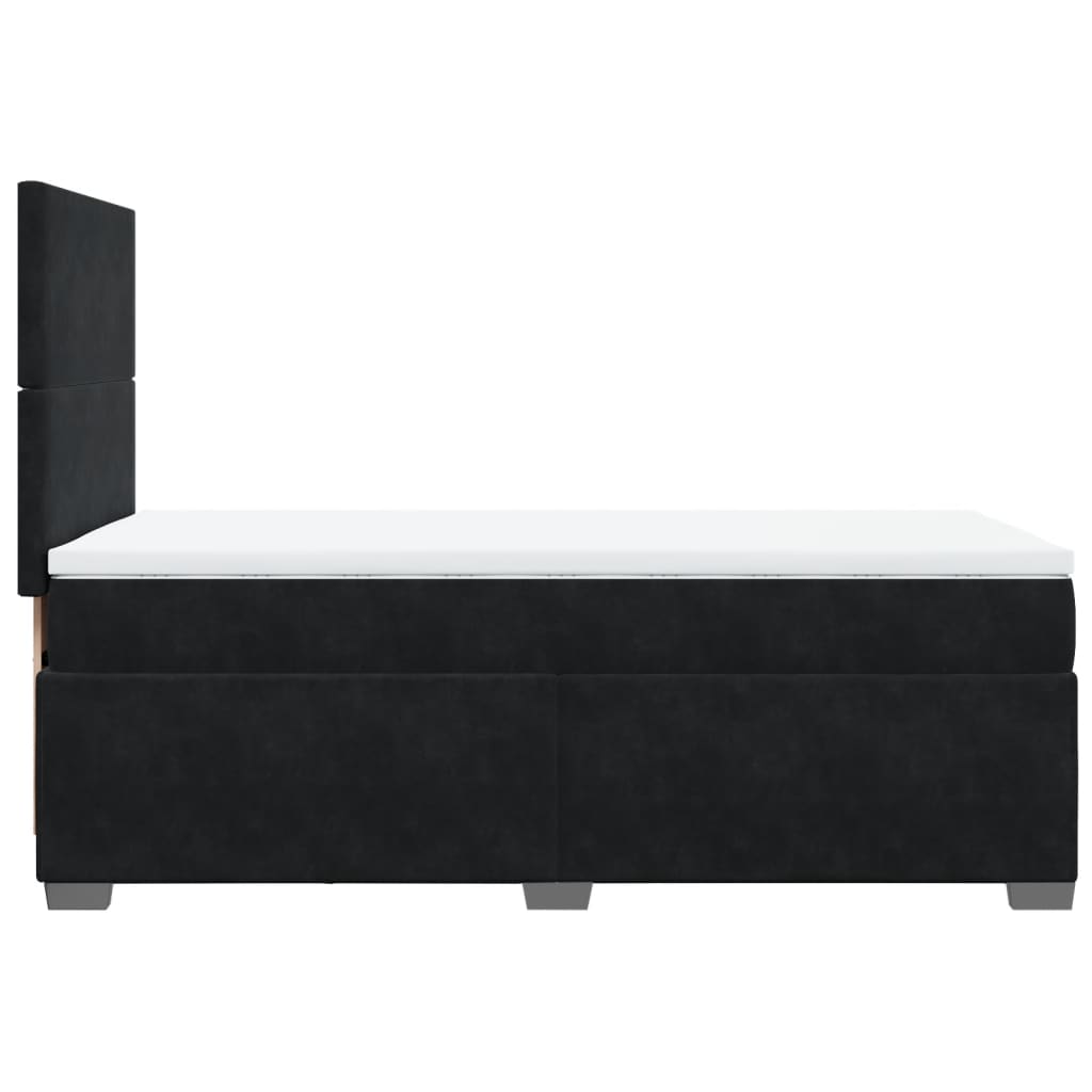 vidaXL Κρεβάτι Boxspring με Στρώμα Μαύρο 80 x 200 εκ. Βελούδινο