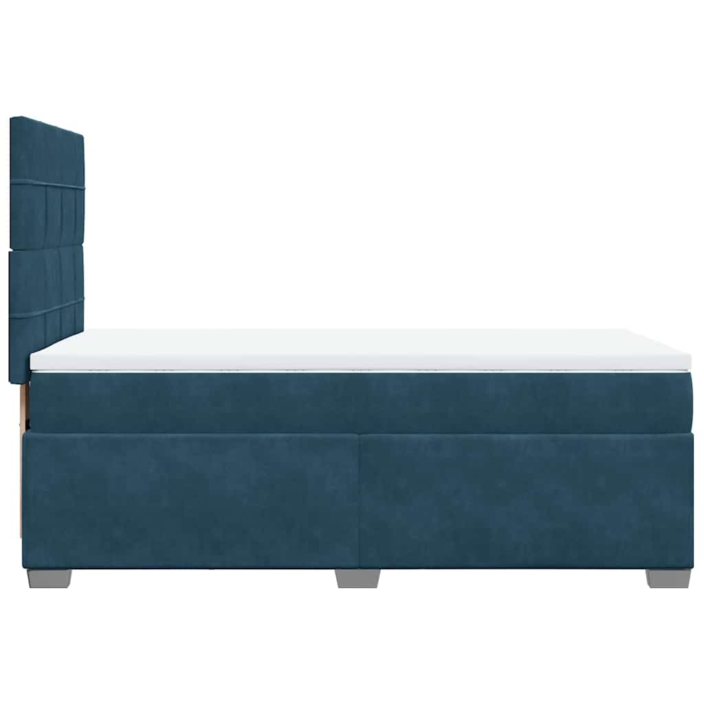 vidaXL Κρεβάτι Boxspring με Στρώμα Μπλε 80 x 200 εκ. Βελούδινο