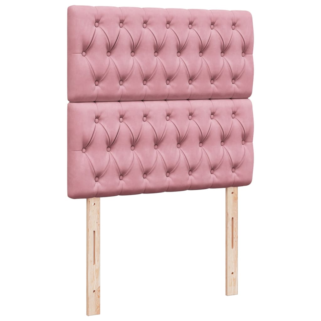 vidaXL Κρεβάτι Boxspring με Στρώμα Ροζ 80 x 200 εκ. Βελούδινο