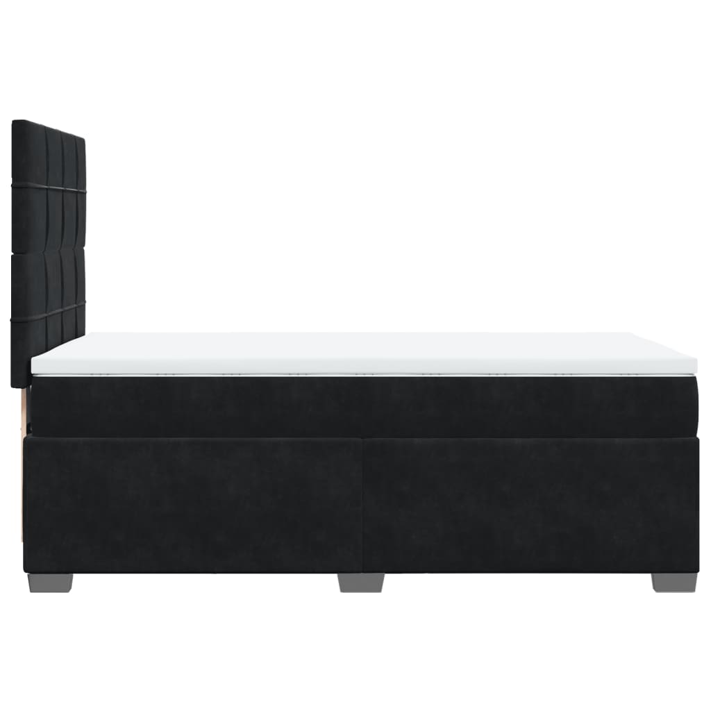 vidaXL Κρεβάτι Boxspring με Στρώμα Μαύρο 90x200 εκ. Βελούδινο