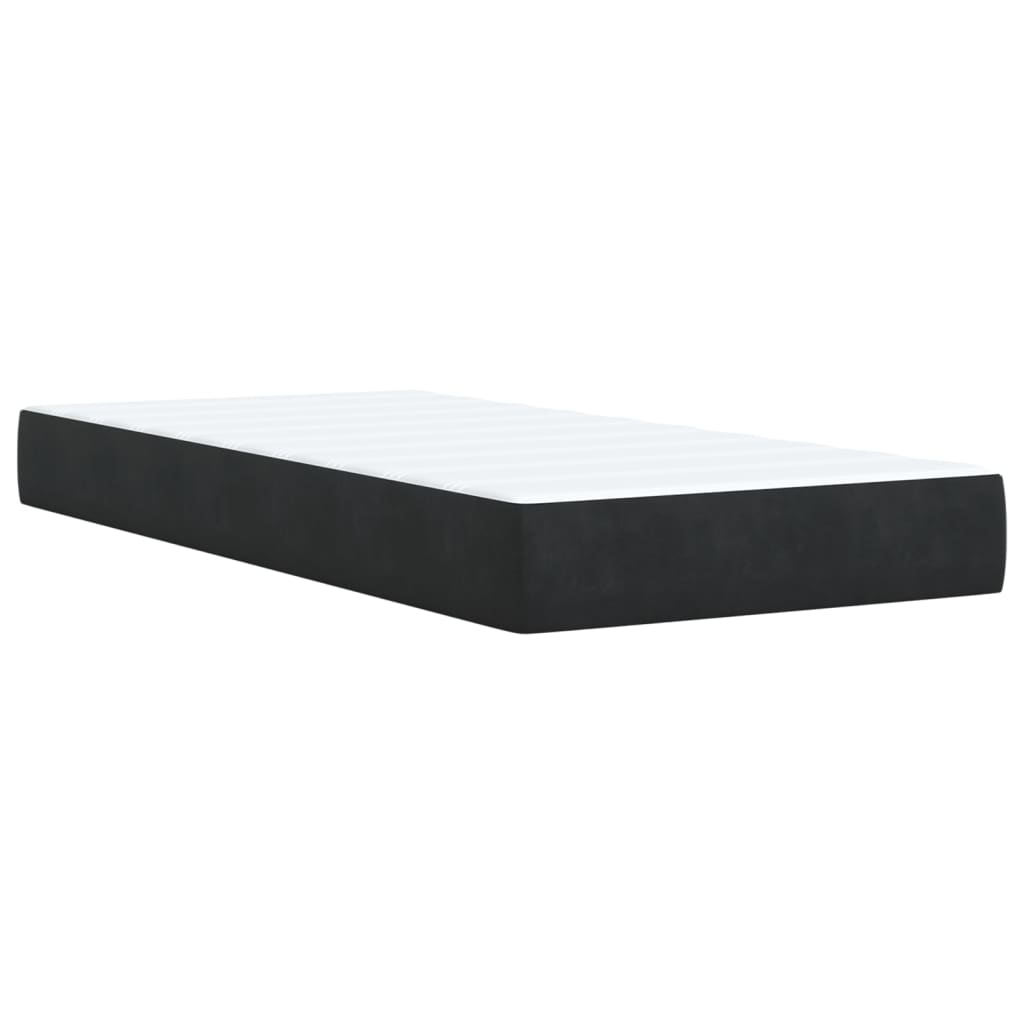 vidaXL Κρεβάτι Boxspring με Στρώμα Μαύρο 100x200 εκ. Βελούδινο