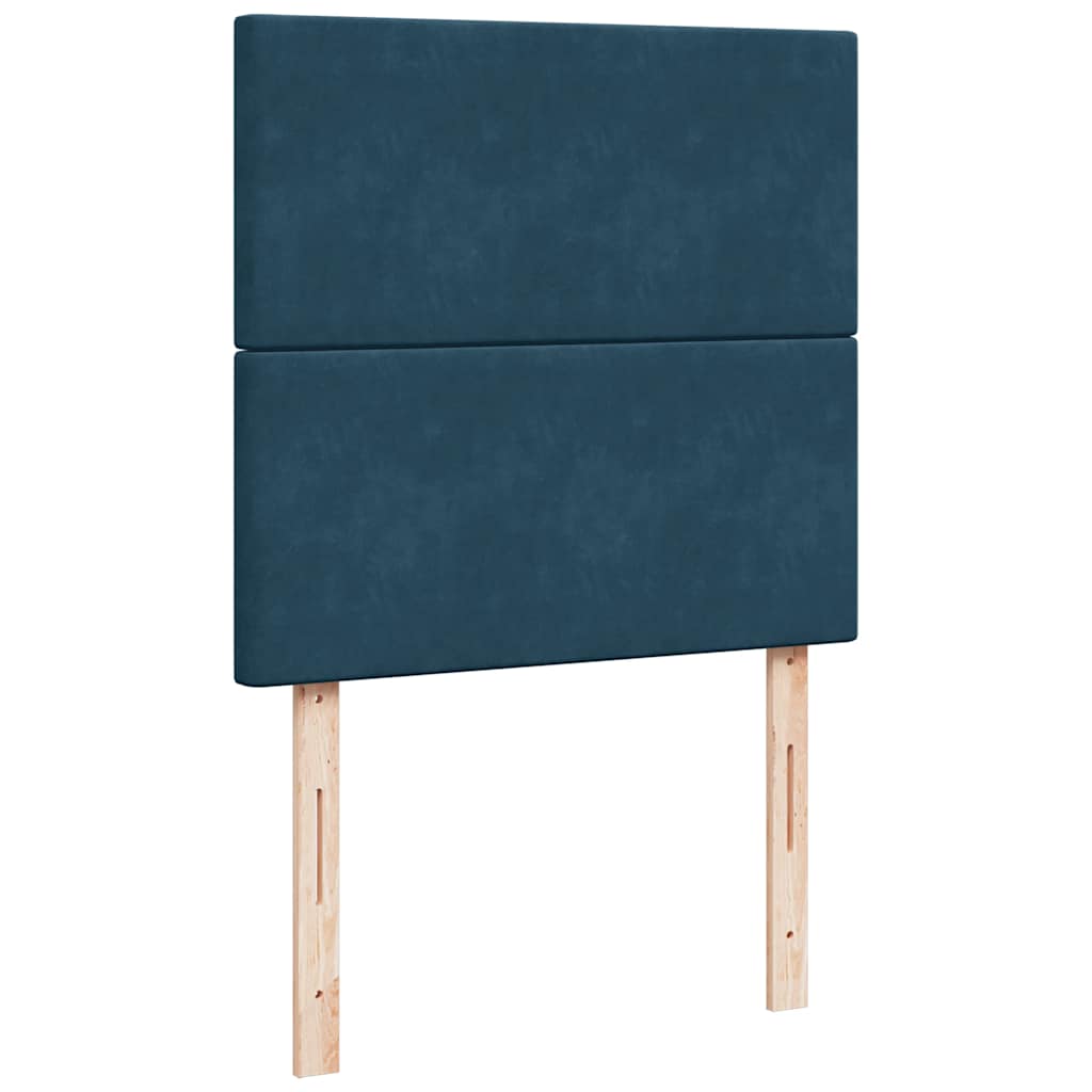 vidaXL Κρεβάτι Boxspring με Στρώμα Μπλε 100x200 εκ. Βελούδινο