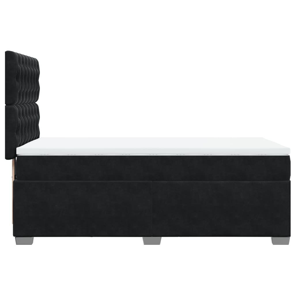 vidaXL Κρεβάτι Boxspring με Στρώμα Μαύρο 100x200 εκ. Βελούδινο