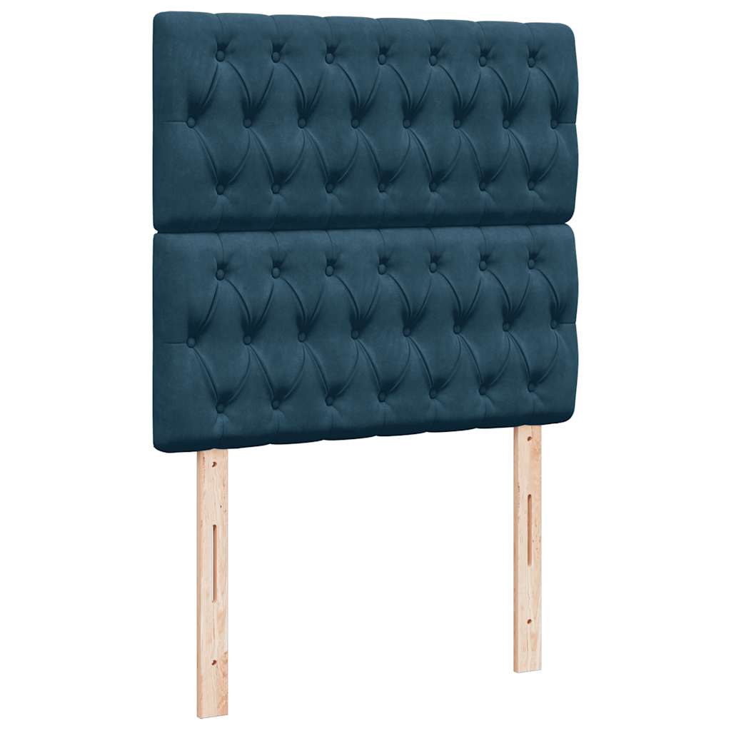 vidaXL Κρεβάτι Boxspring με Στρώμα Μπλε 100x200 εκ. Βελούδινο