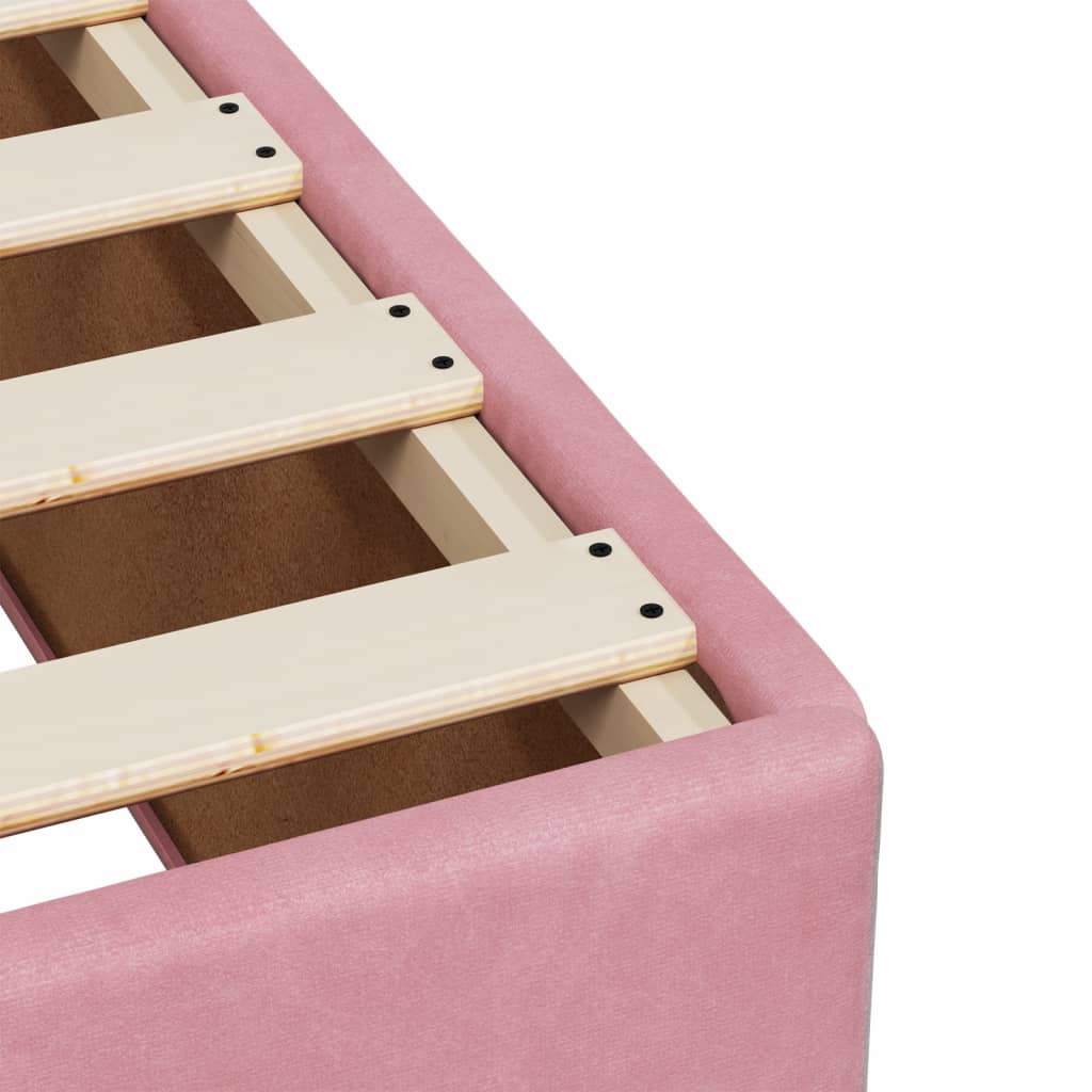 vidaXL Κρεβάτι Boxspring με Στρώμα Ροζ 120x190 εκ. Βελούδινο