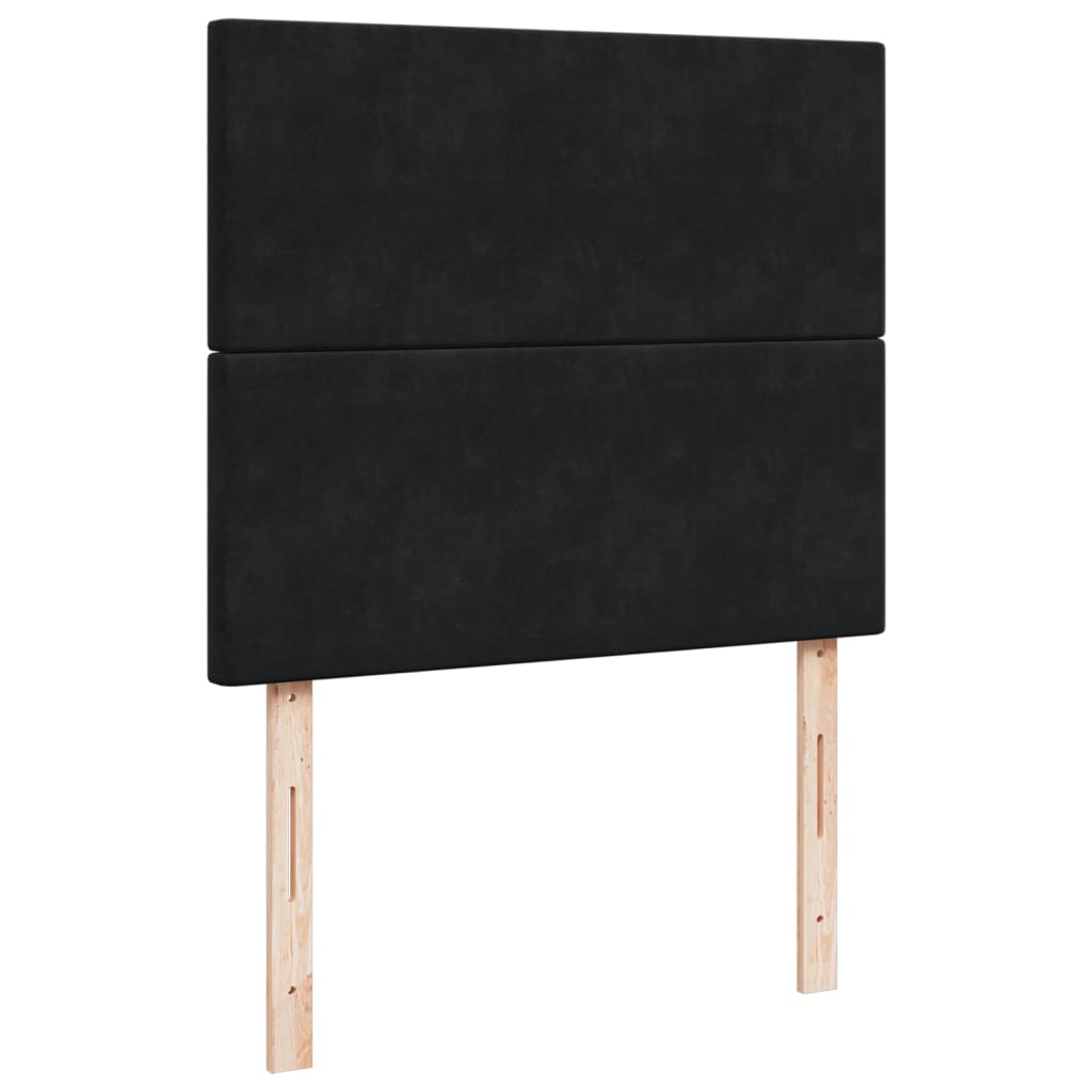 vidaXL Κρεβάτι Boxspring με Στρώμα Μαύρο 120 x 200 εκ. Βελούδινο