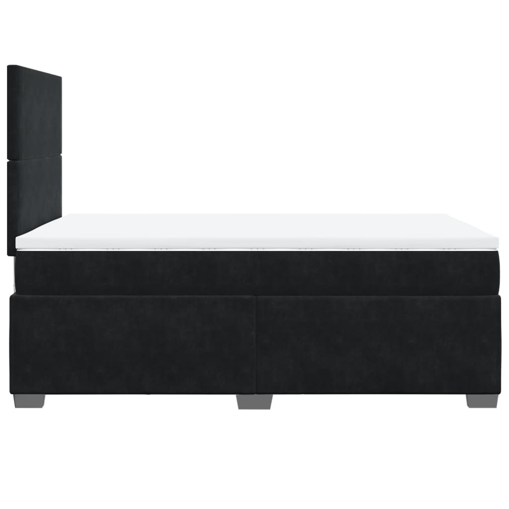 vidaXL Κρεβάτι Boxspring με Στρώμα Μαύρο 120 x 200 εκ. Βελούδινο