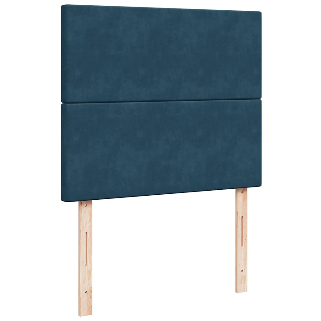 vidaXL Κρεβάτι Boxspring με Στρώμα Μπλε 120x200 εκ. Βελούδινο