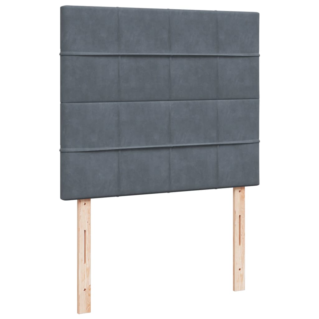 vidaXL Κρεβάτι Boxspring με Στρώμα Σκούρο Γκρι 120x200 εκ. Βελούδινο