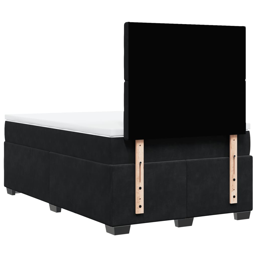 vidaXL Κρεβάτι Boxspring με Στρώμα Μαύρο 120 x 200 εκ. Βελούδινο