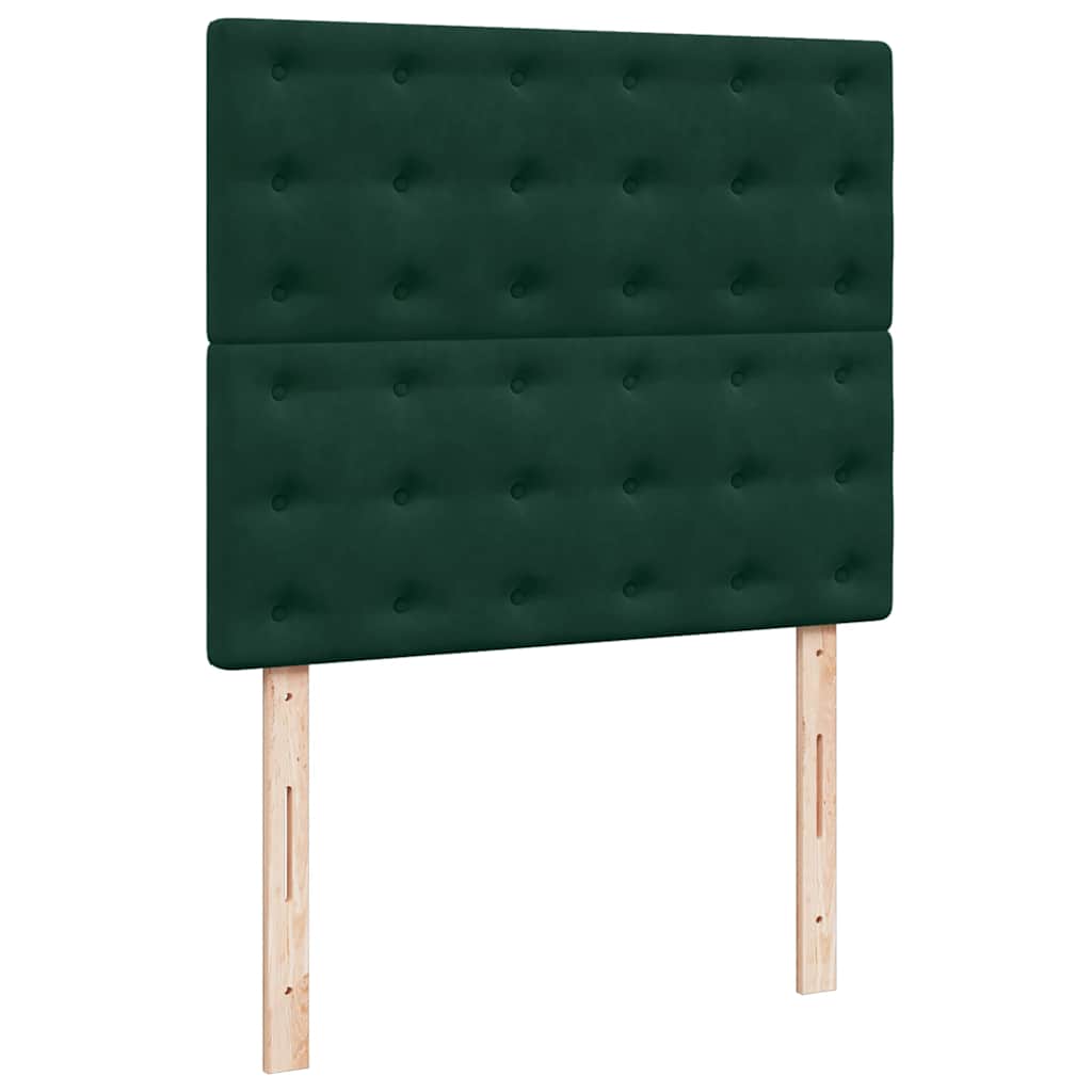vidaXL Κρεβάτι Boxspring με Στρώμα Σκούρο Πράσινο 120x200εκ. Βελούδινο
