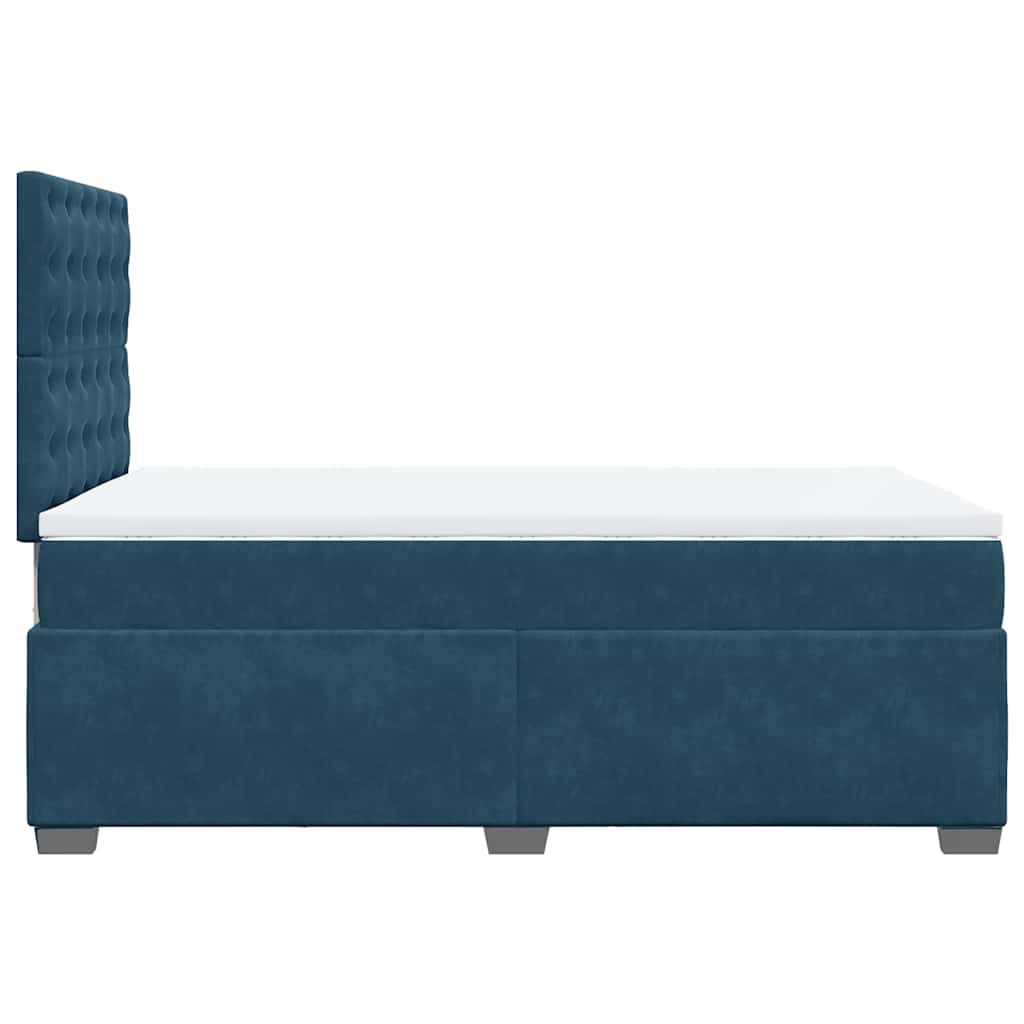 vidaXL Κρεβάτι Boxspring με Στρώμα Μπλε 120x200 εκ. Βελούδινο