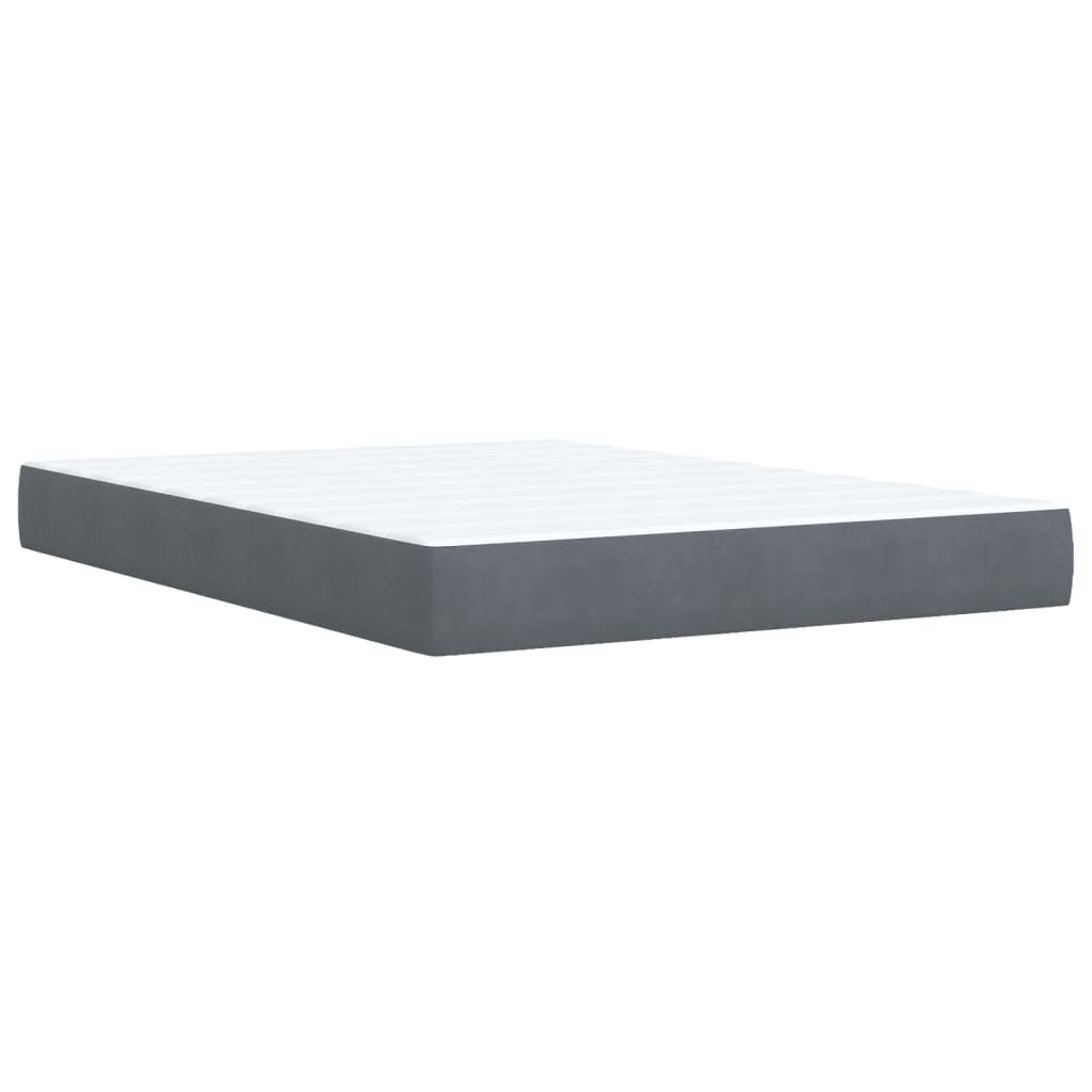 vidaXL Κρεβάτι Boxspring με Στρώμα Σκούρο Γκρι 160x200 εκ. Βελούδινο