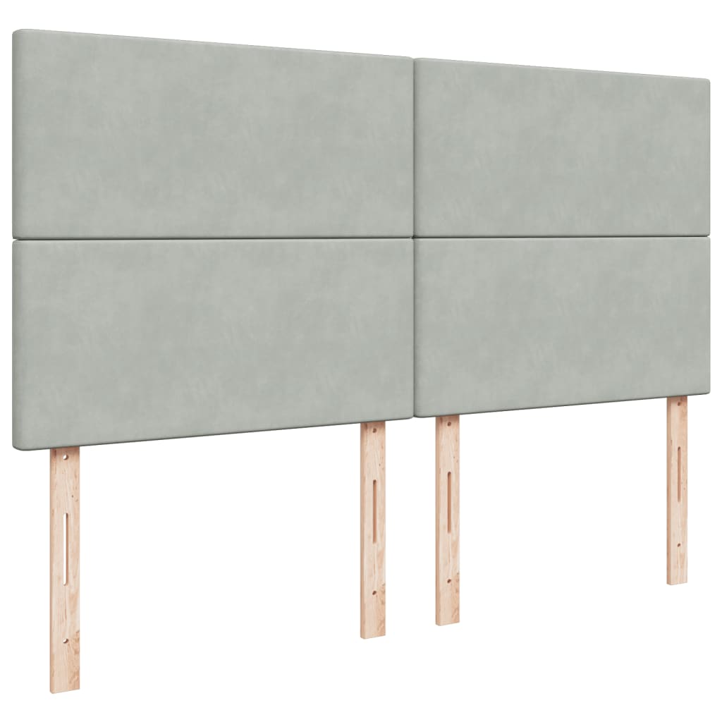 vidaXL Κρεβάτι Boxspring με Στρώμα Ανοιχτό Γκρι 180x200 εκ. Βελούδινο