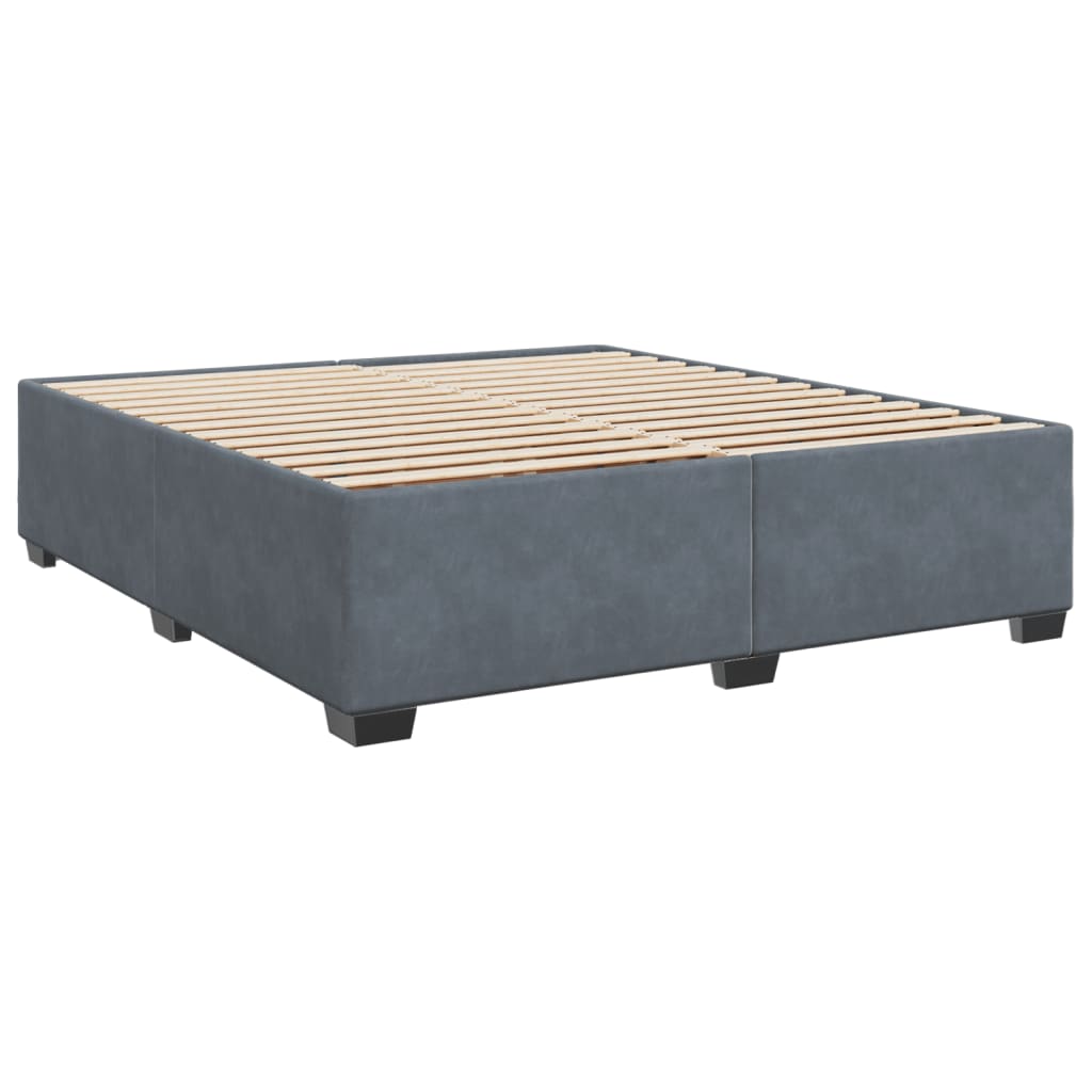 vidaXL Κρεβάτι Boxspring με Στρώμα Σκούρο Γκρι 180x200 εκ. Βελούδινο
