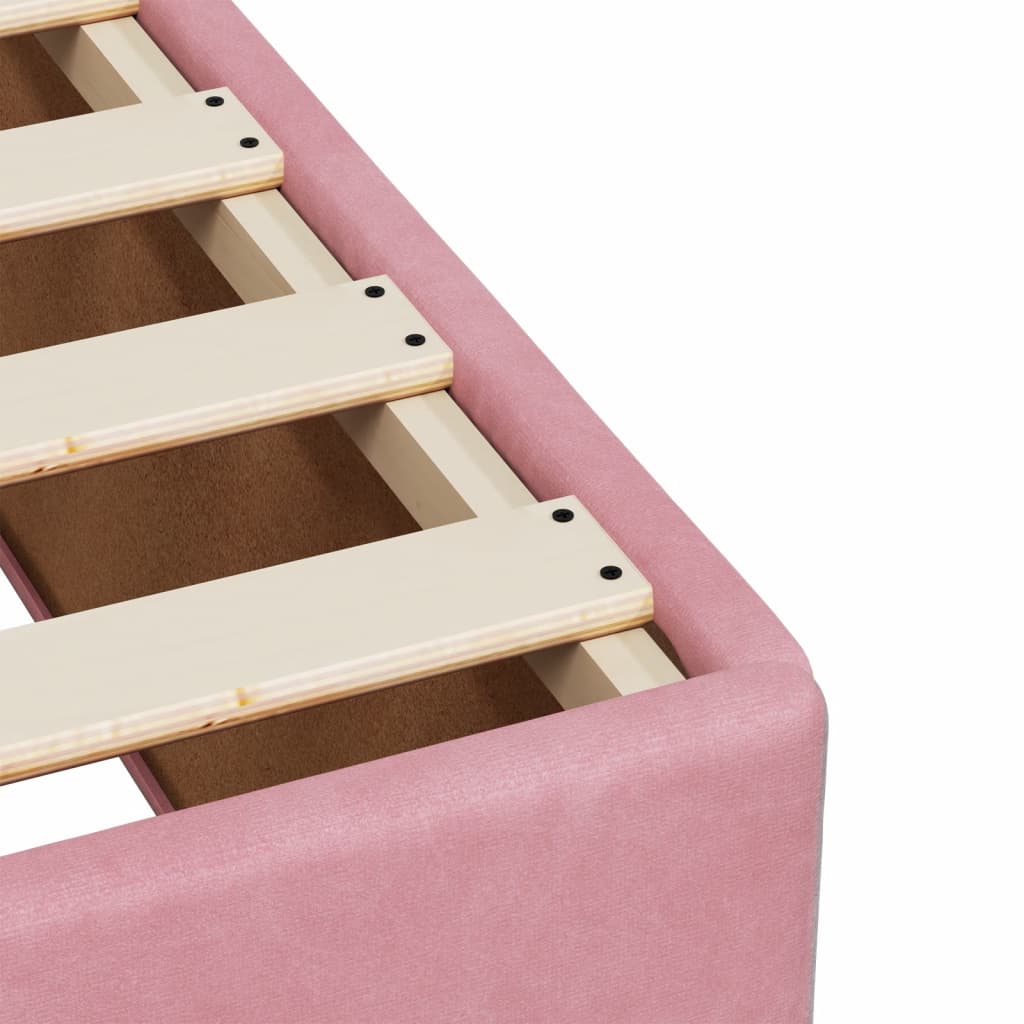 vidaXL Κρεβάτι Boxspring με Στρώμα Ροζ 180x200 εκ. Βελούδινο
