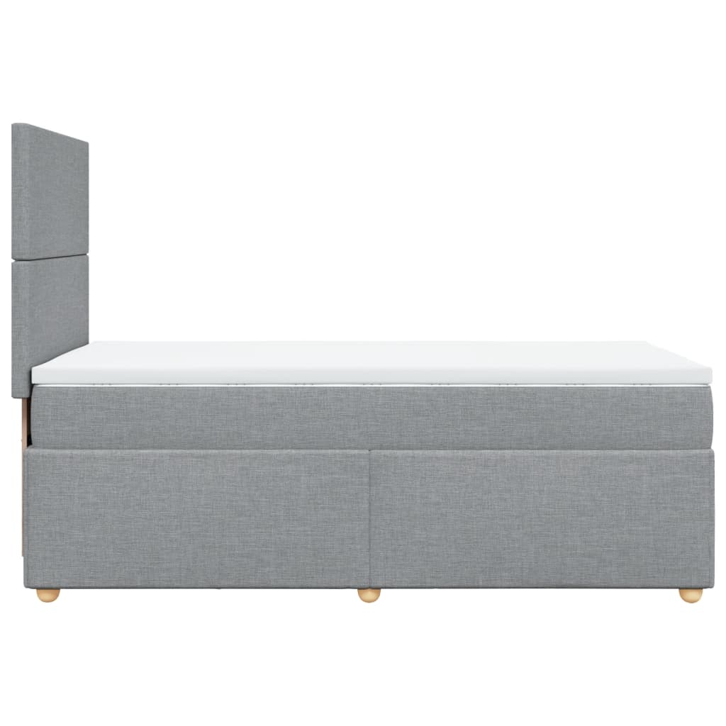 vidaXL Κρεβάτι Boxspring με Στρώμα Ανοιχτό Γκρι 80x200 εκ. Υφασμάτινο