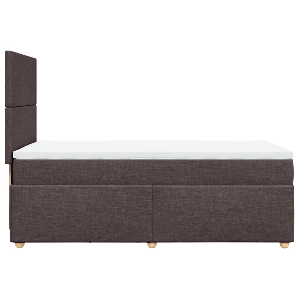 vidaXL Κρεβάτι Boxspring με Στρώμα Σκούρο Καφέ 80x200 εκ. Υφασμάτινο