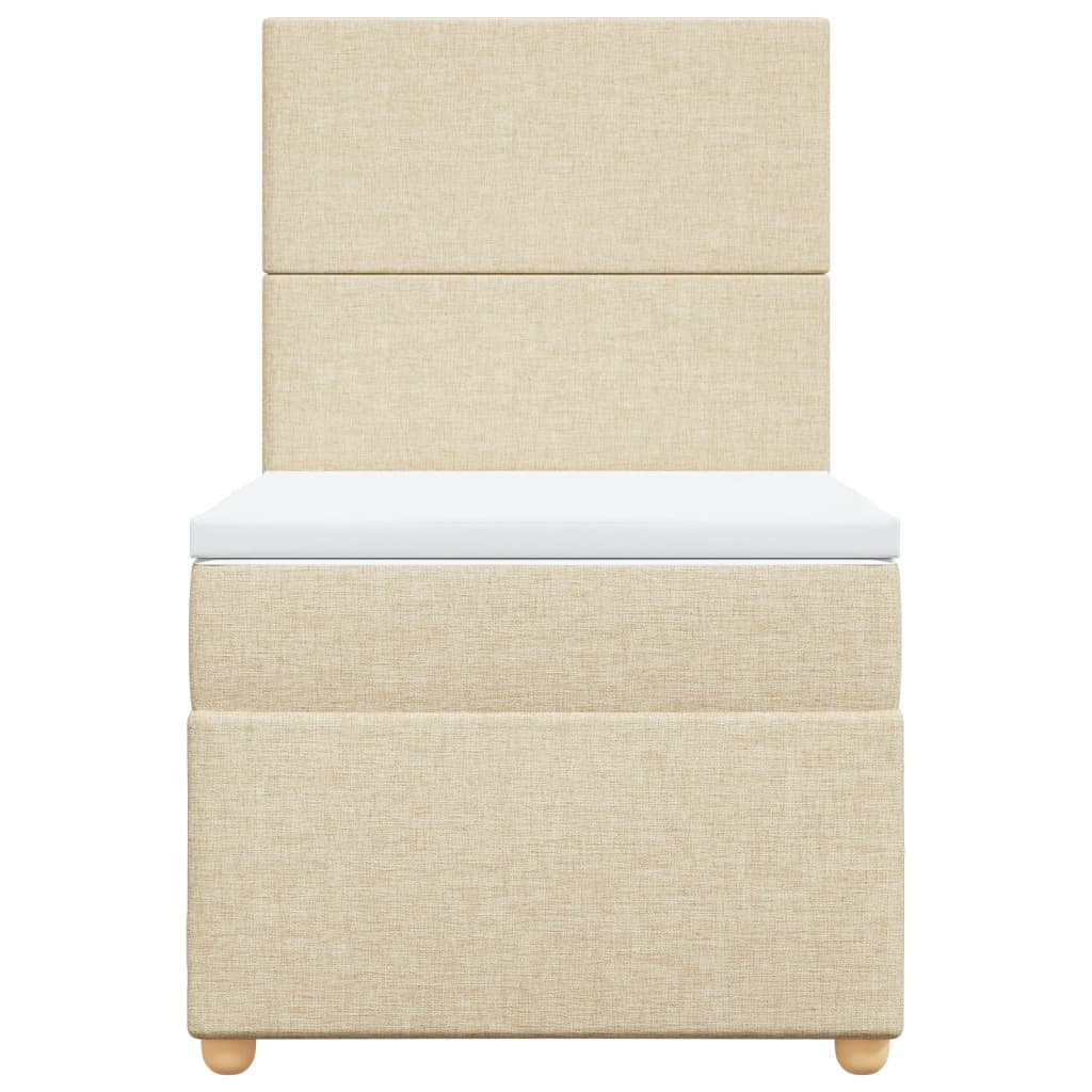 vidaXL Κρεβάτι Boxspring με Στρώμα Κρεμ 80 x 200 εκ. Υφασμάτινο