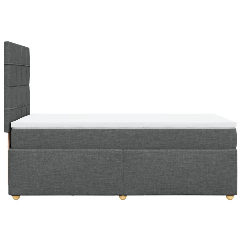 vidaXL Κρεβάτι Boxspring με Στρώμα Σκούρο Γκρι 80x200 εκ. Υφασμάτινο
