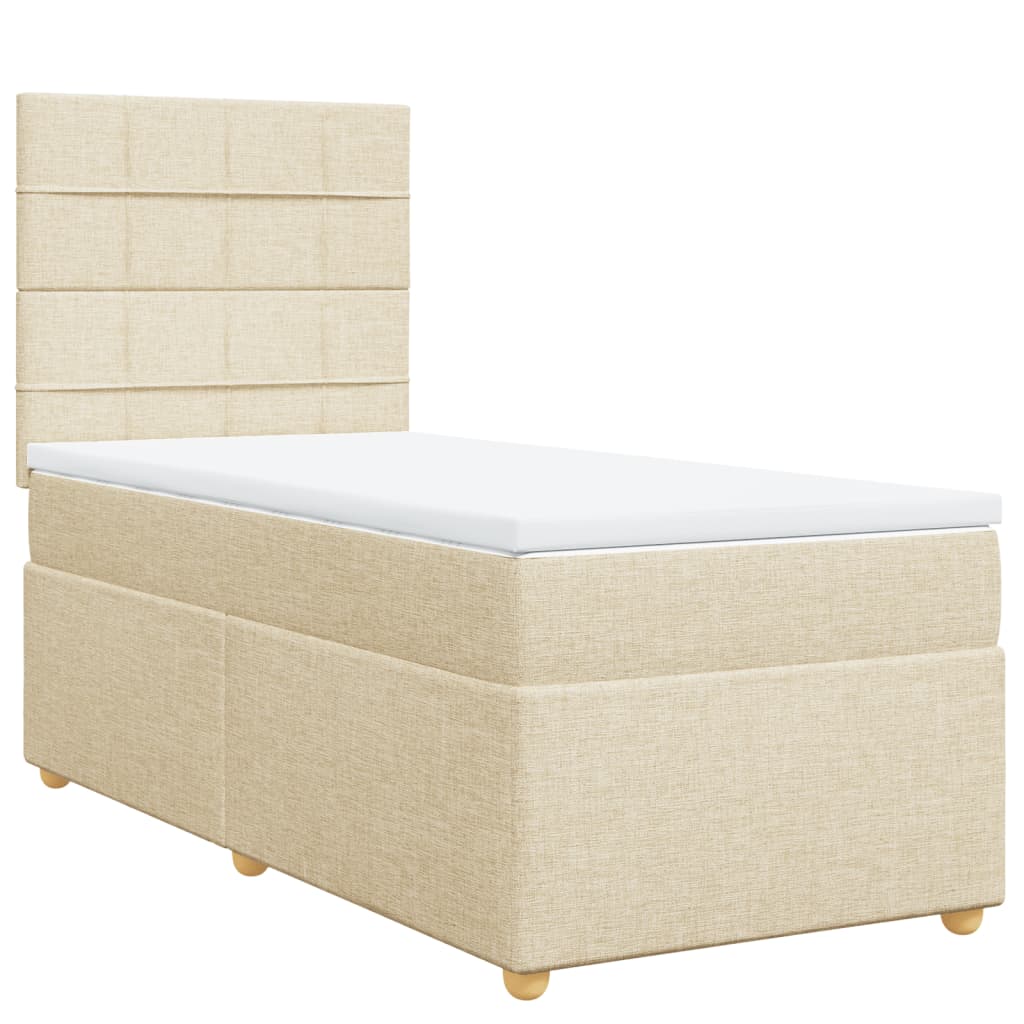 vidaXL Κρεβάτι Boxspring με Στρώμα Κρεμ 80 x 200 εκ. Υφασμάτινο