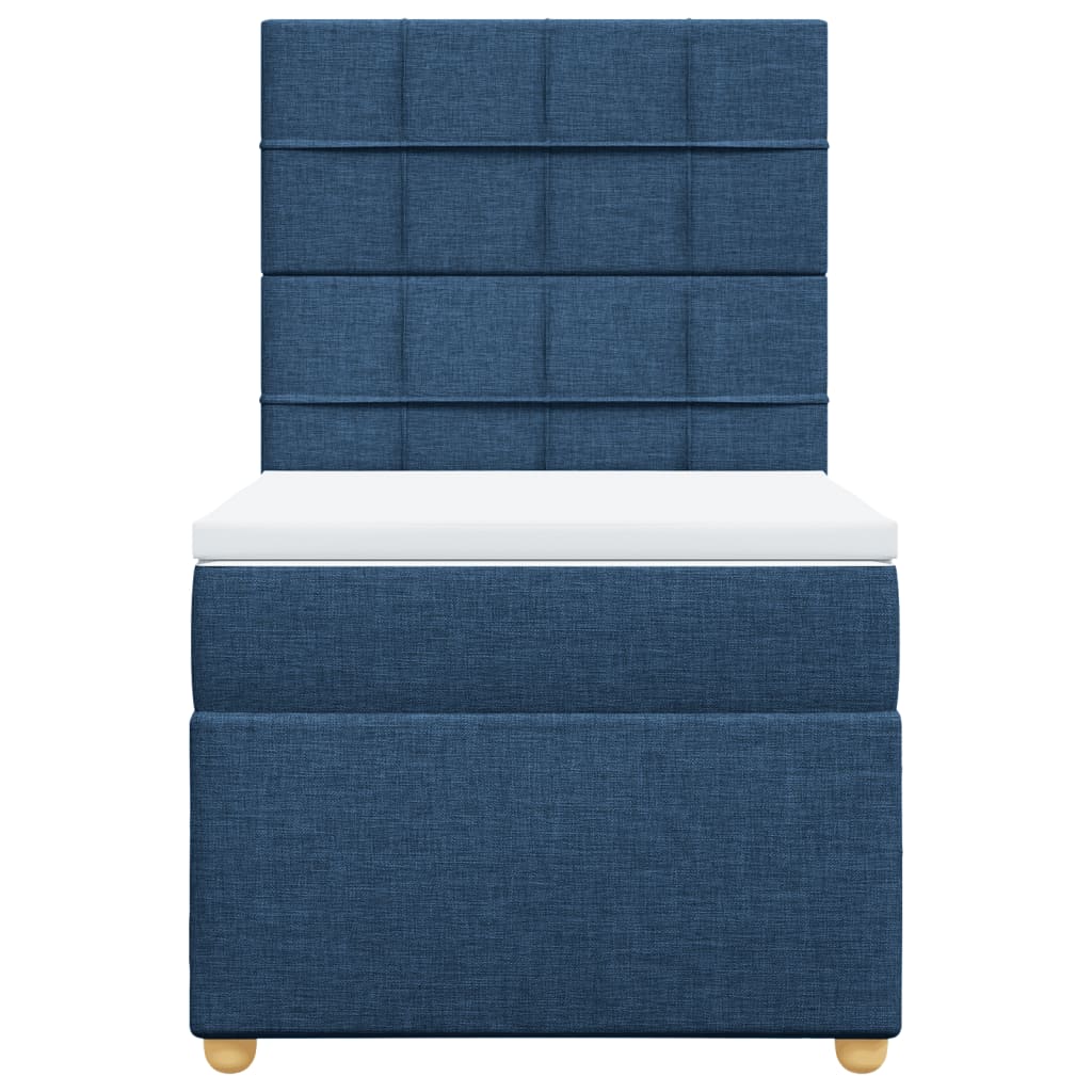 vidaXL Κρεβάτι Boxspring με Στρώμα Μπλε 80x200 εκ. Υφασμάτινο