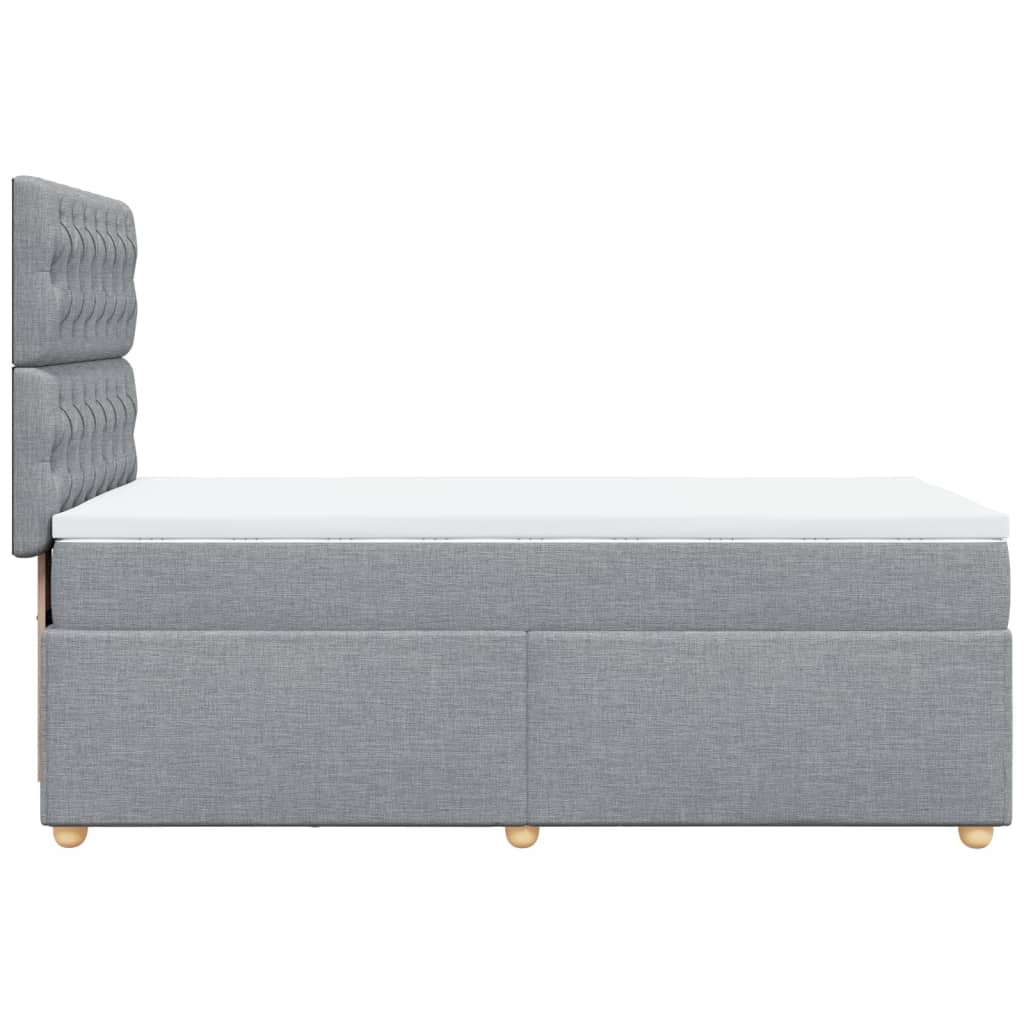 vidaXL Κρεβάτι Boxspring με Στρώμα Ανοιχτό Γκρι 80x200 εκ. Υφασμάτινο