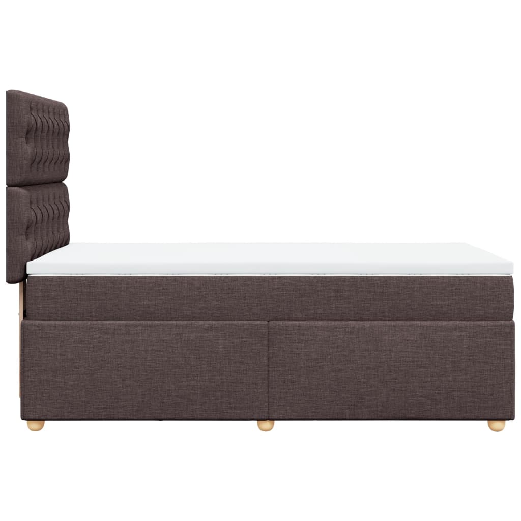 vidaXL Κρεβάτι Boxspring με Στρώμα Σκούρο Καφέ 80x200 εκ. Υφασμάτινο