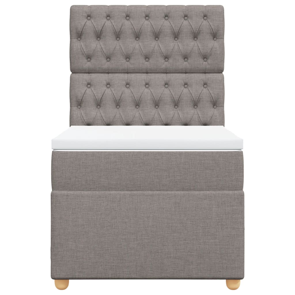 vidaXL Κρεβάτι Boxspring με Στρώμα Taupe 80x200 εκ. Υφασμάτινο
