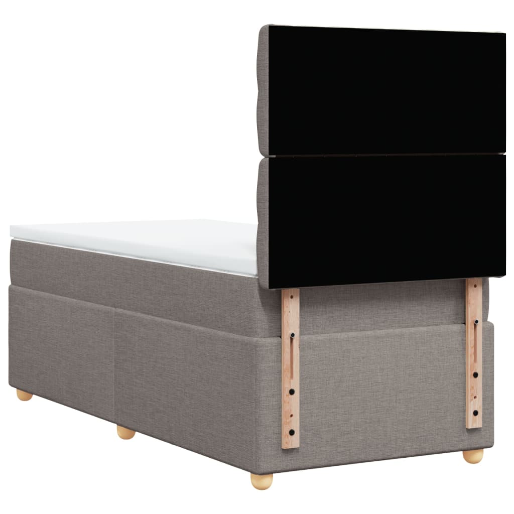 vidaXL Κρεβάτι Boxspring με Στρώμα Taupe 80x200 εκ. Υφασμάτινο