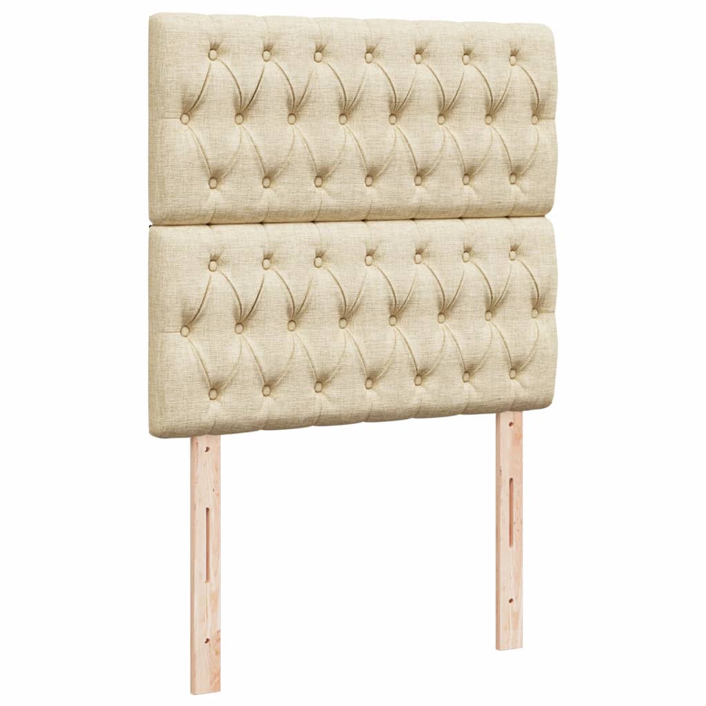 vidaXL Κρεβάτι Boxspring με Στρώμα Κρεμ 80 x 200 εκ. Υφασμάτινο