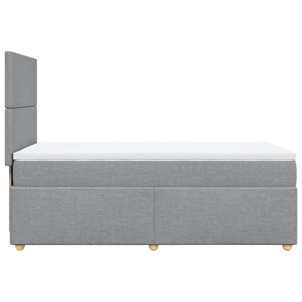 vidaXL Κρεβάτι Boxspring με Στρώμα Ανοιχτό Γκρι 90x190 εκ. Υφασμάτινο