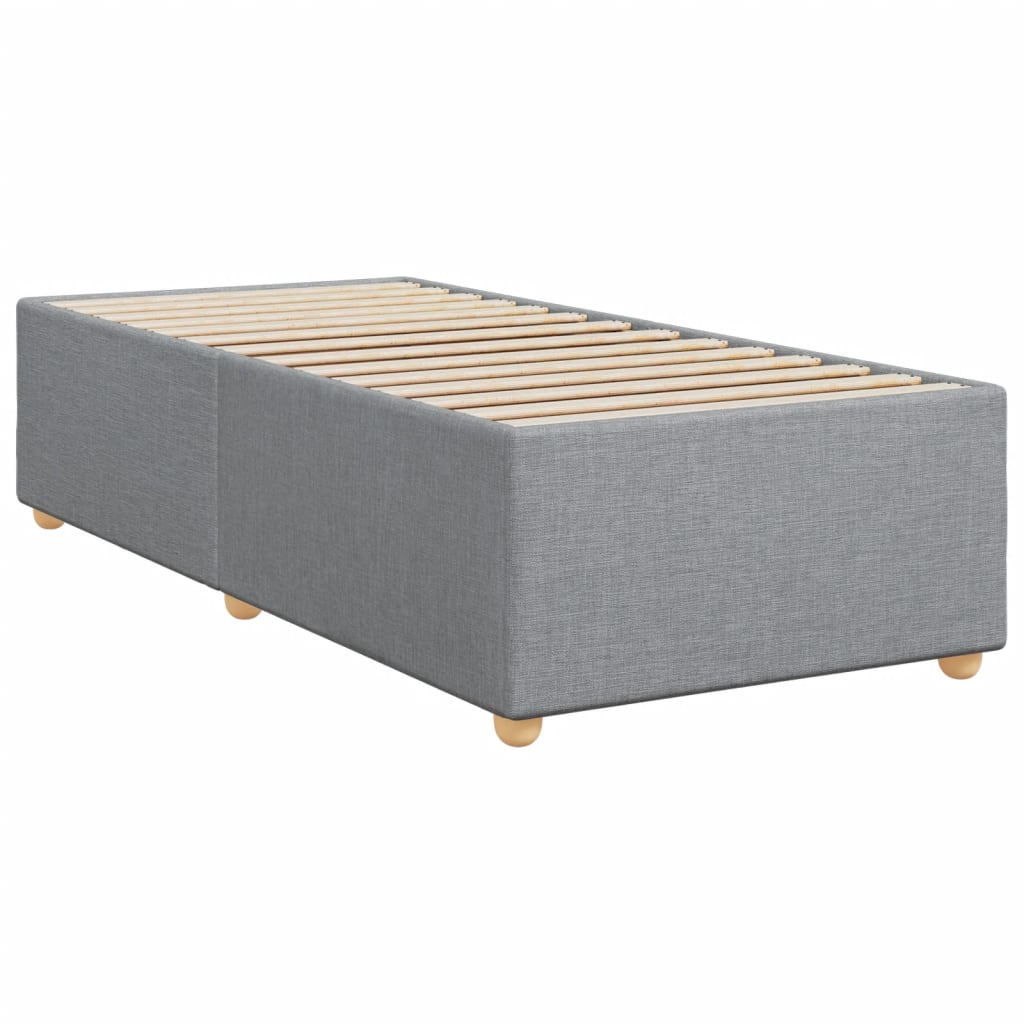 vidaXL Κρεβάτι Boxspring με Στρώμα Ανοιχτό Γκρι 90x190 εκ. Υφασμάτινο