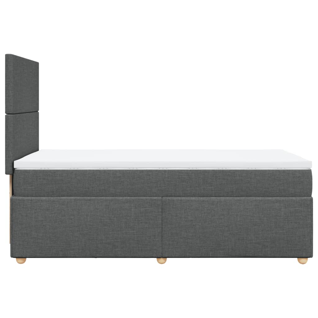 vidaXL Κρεβάτι Boxspring με Στρώμα Σκούρο Γκρι 90x190 εκ. Υφασμάτινο
