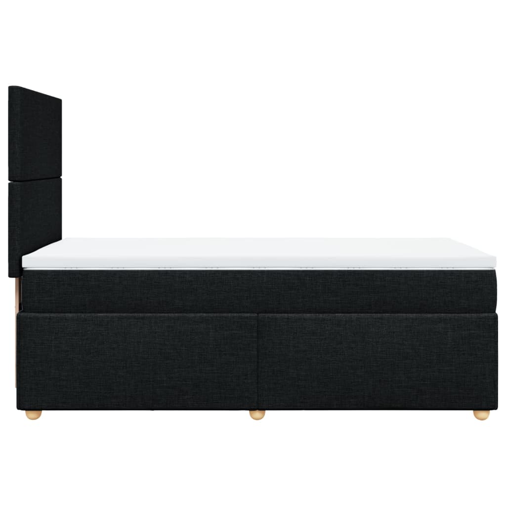 vidaXL Κρεβάτι Boxspring με Στρώμα Μαύρο 90x190 εκ.Υφασμάτινο