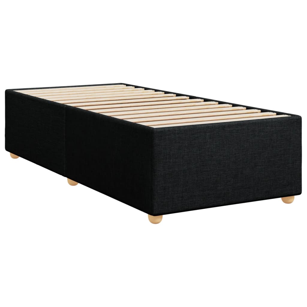 vidaXL Κρεβάτι Boxspring με Στρώμα Μαύρο 90x190 εκ.Υφασμάτινο