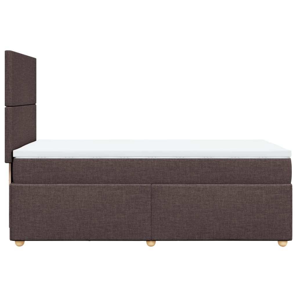vidaXL Κρεβάτι Boxspring με Στρώμα Σκούρο Καφέ 90x190 εκ. Υφασμάτινο