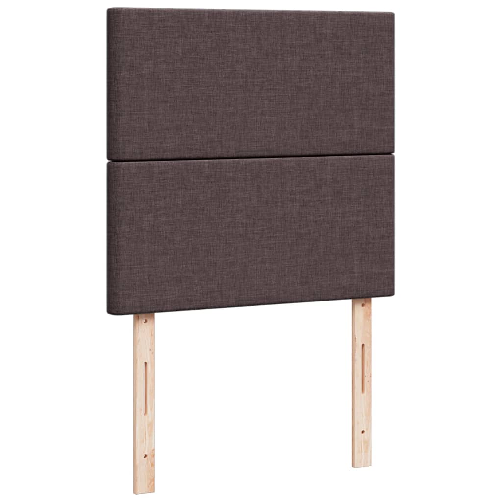 vidaXL Κρεβάτι Boxspring με Στρώμα Σκούρο Καφέ 90x190 εκ. Υφασμάτινο