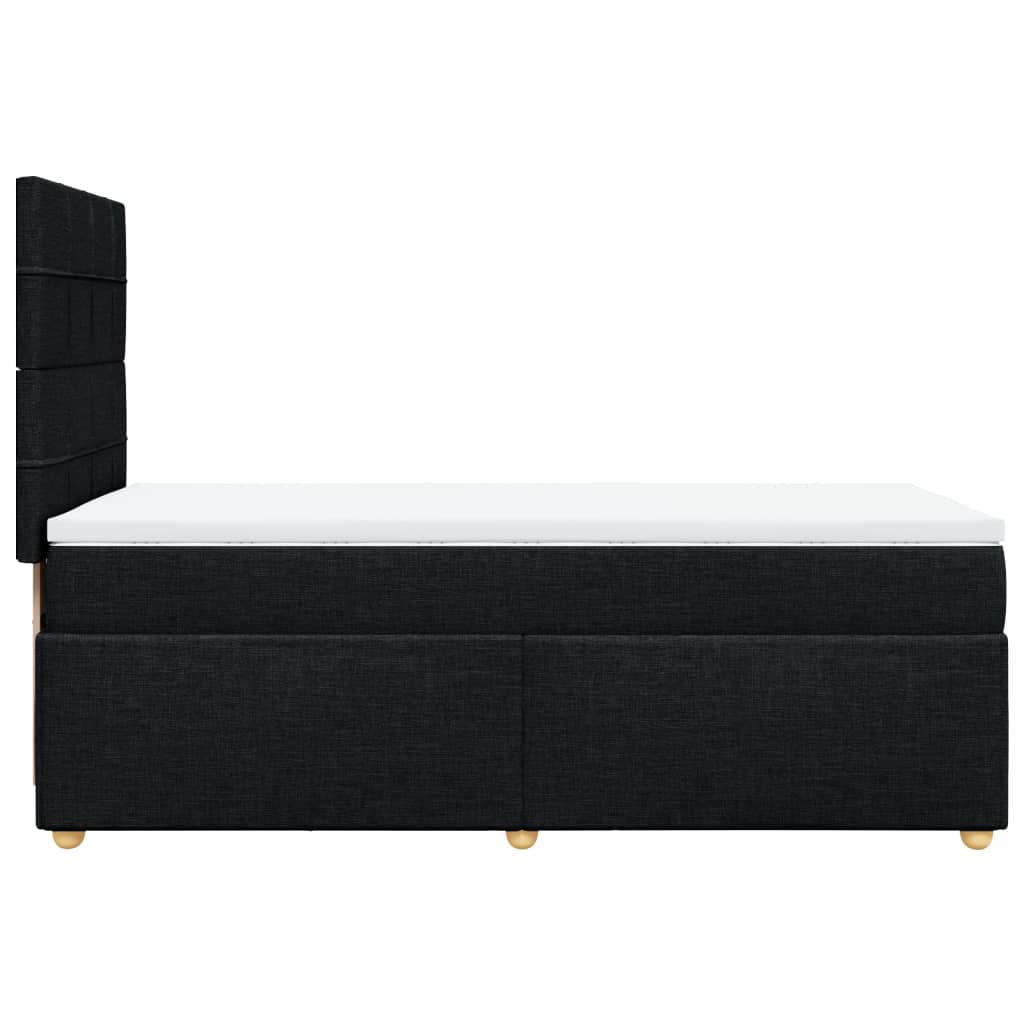 vidaXL Κρεβάτι Boxspring με Στρώμα Μαύρο 90x190 εκ.Υφασμάτινο