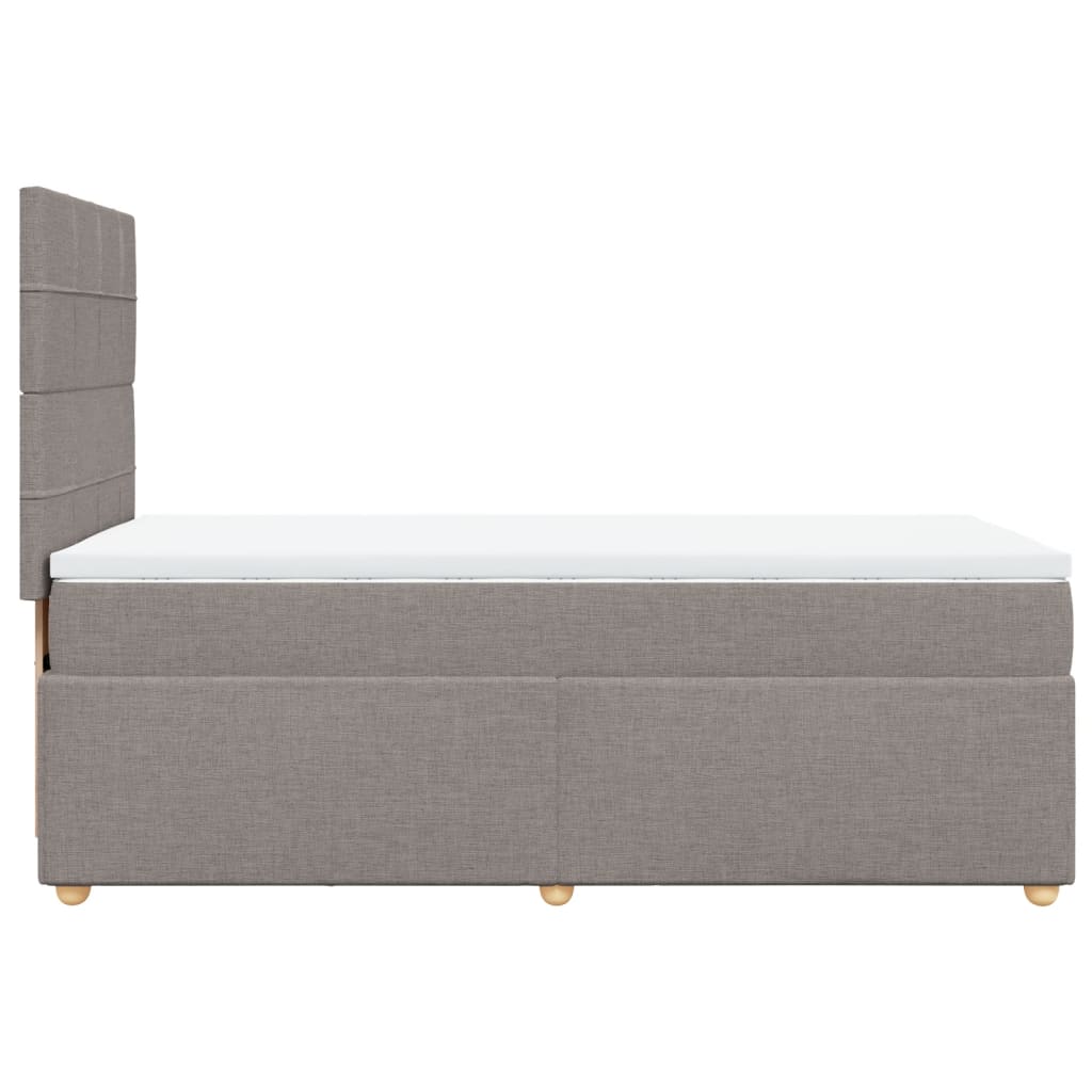 vidaXL Κρεβάτι Boxspring με Στρώμα Taupe 90x190 εκ.Υφασμάτινο
