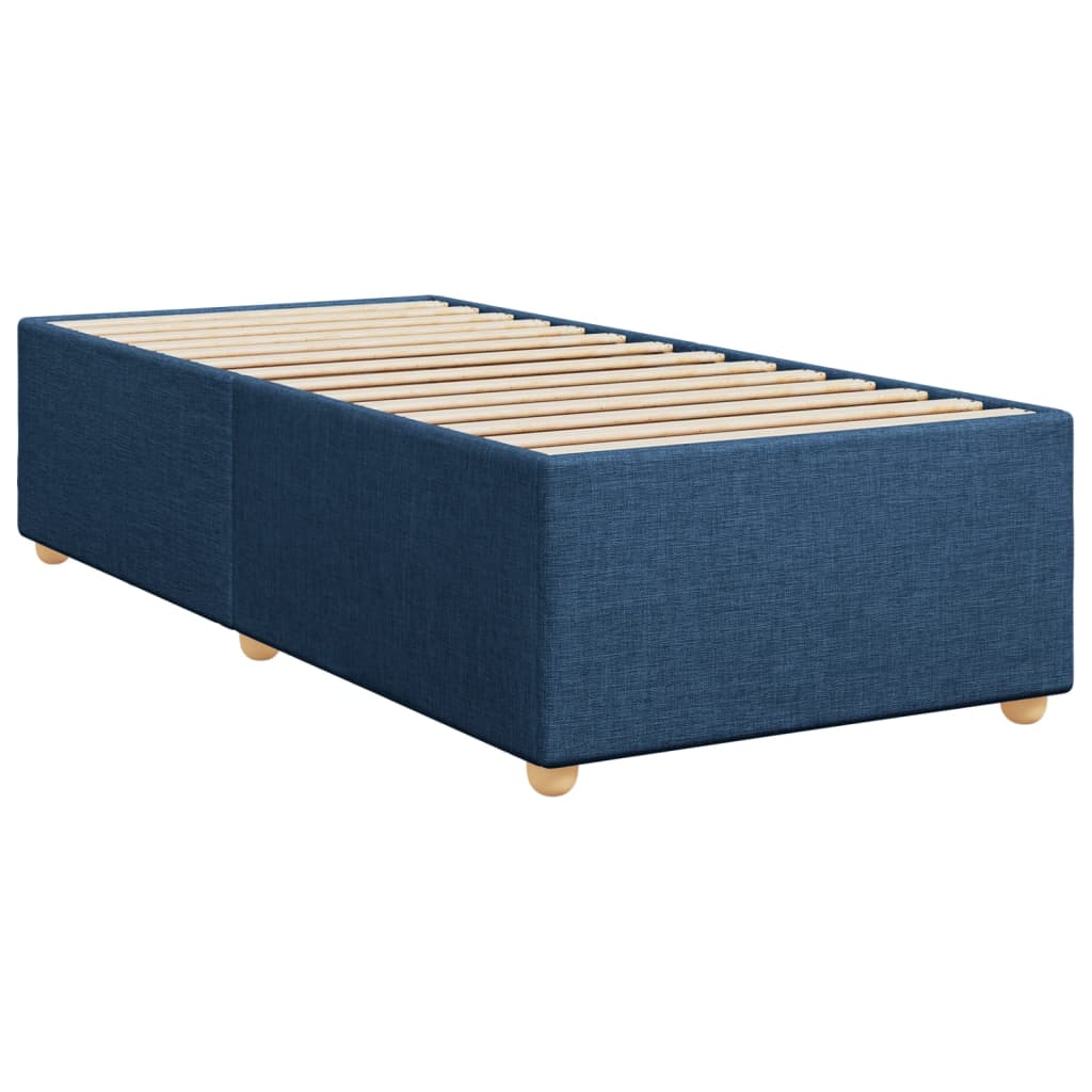 vidaXL Κρεβάτι Boxspring με Στρώμα Μπλε 90x190 εκ.Υφασμάτινο