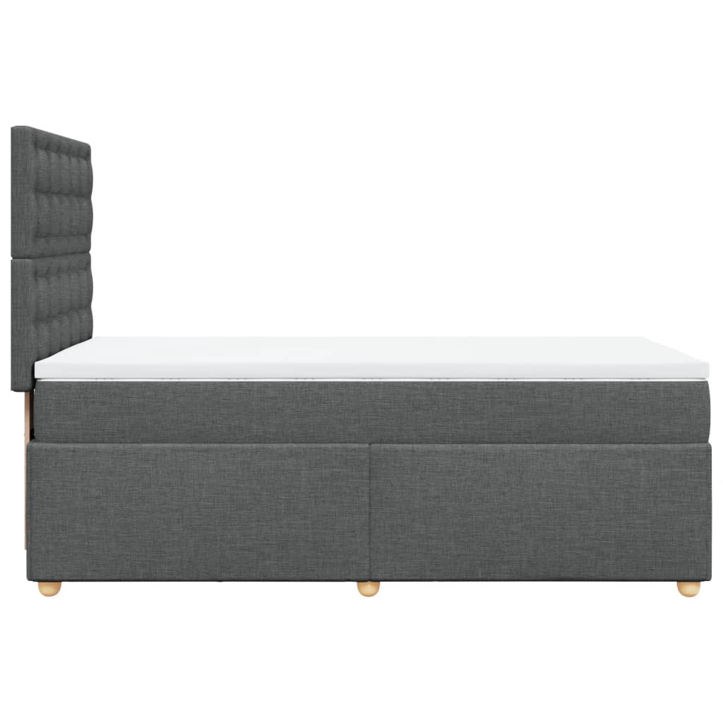 vidaXL Κρεβάτι Boxspring με Στρώμα Σκούρο Γκρι 90x190 εκ. Υφασμάτινο