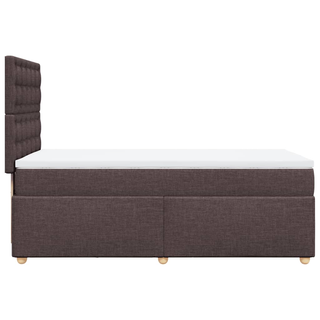 vidaXL Κρεβάτι Boxspring με Στρώμα Σκούρο Καφέ 90x190 εκ. Υφασμάτινο