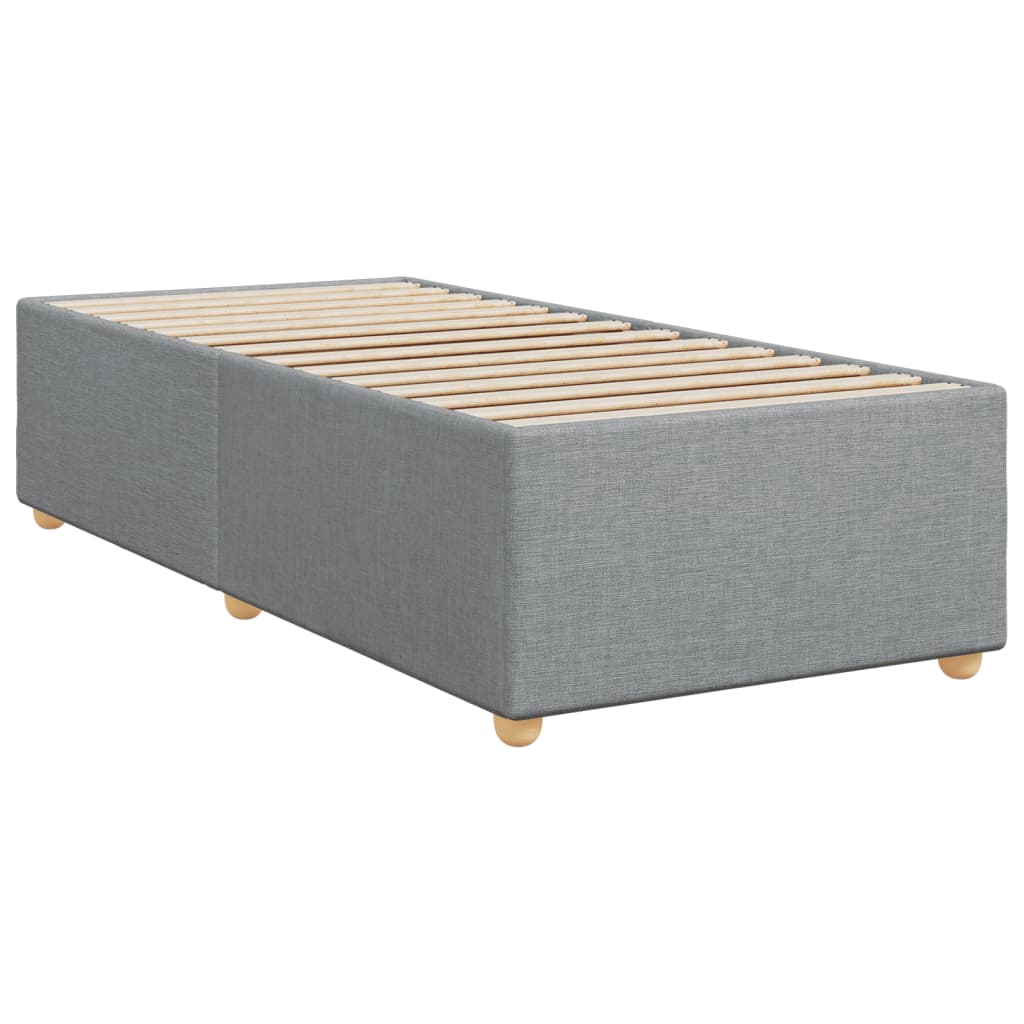 vidaXL Κρεβάτι Boxspring με Στρώμα Ανοιχτό Γκρι 90x200 εκ. Υφασμάτινο