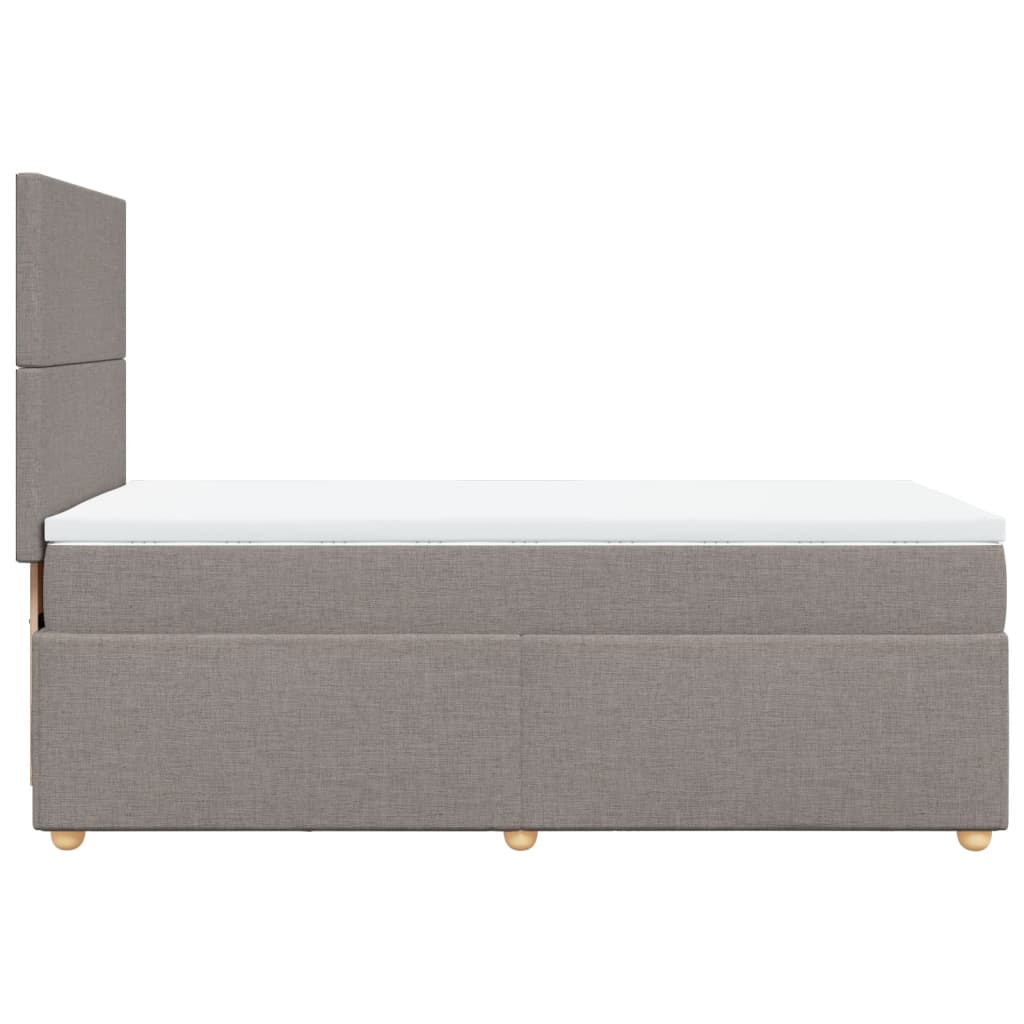 vidaXL Κρεβάτι Boxspring με Στρώμα Taupe 90x200 εκ. Υφασμάτινο