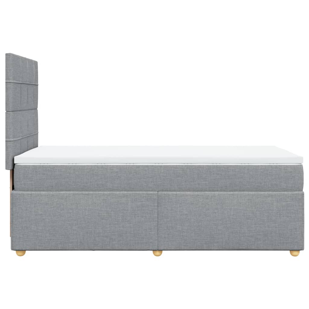 vidaXL Κρεβάτι Boxspring με Στρώμα Ανοιχτό Γκρι 90x200 εκ. Υφασμάτινο
